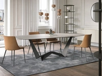 Tavolo Reverse in gres Travertino di Tonin Casa