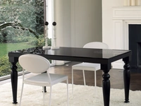 Tavolo allungabile Cesare in vetro e legno laccato di Ponti Terenghi