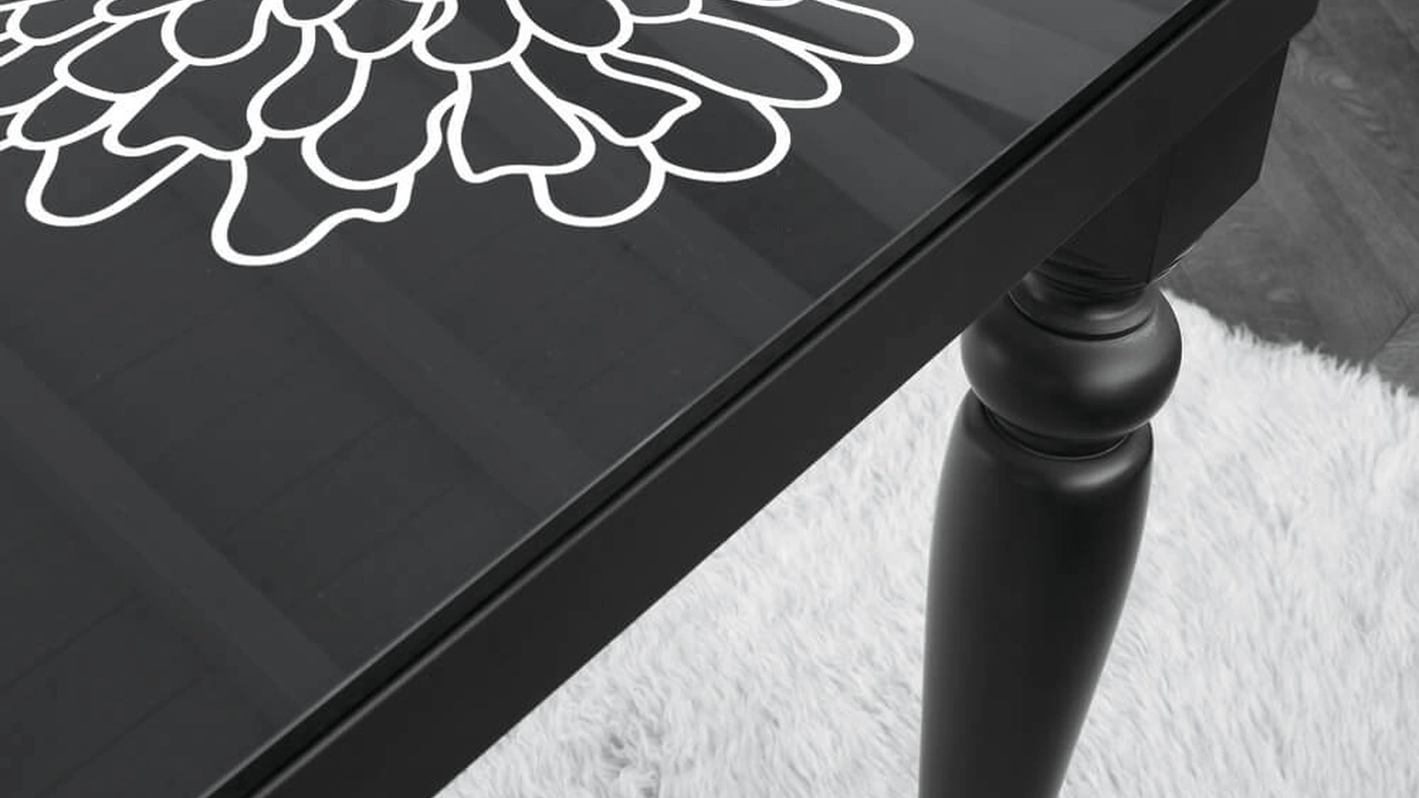 Tavolo allungabile Cesare in vetro e legno laccato di Ponti Terenghi