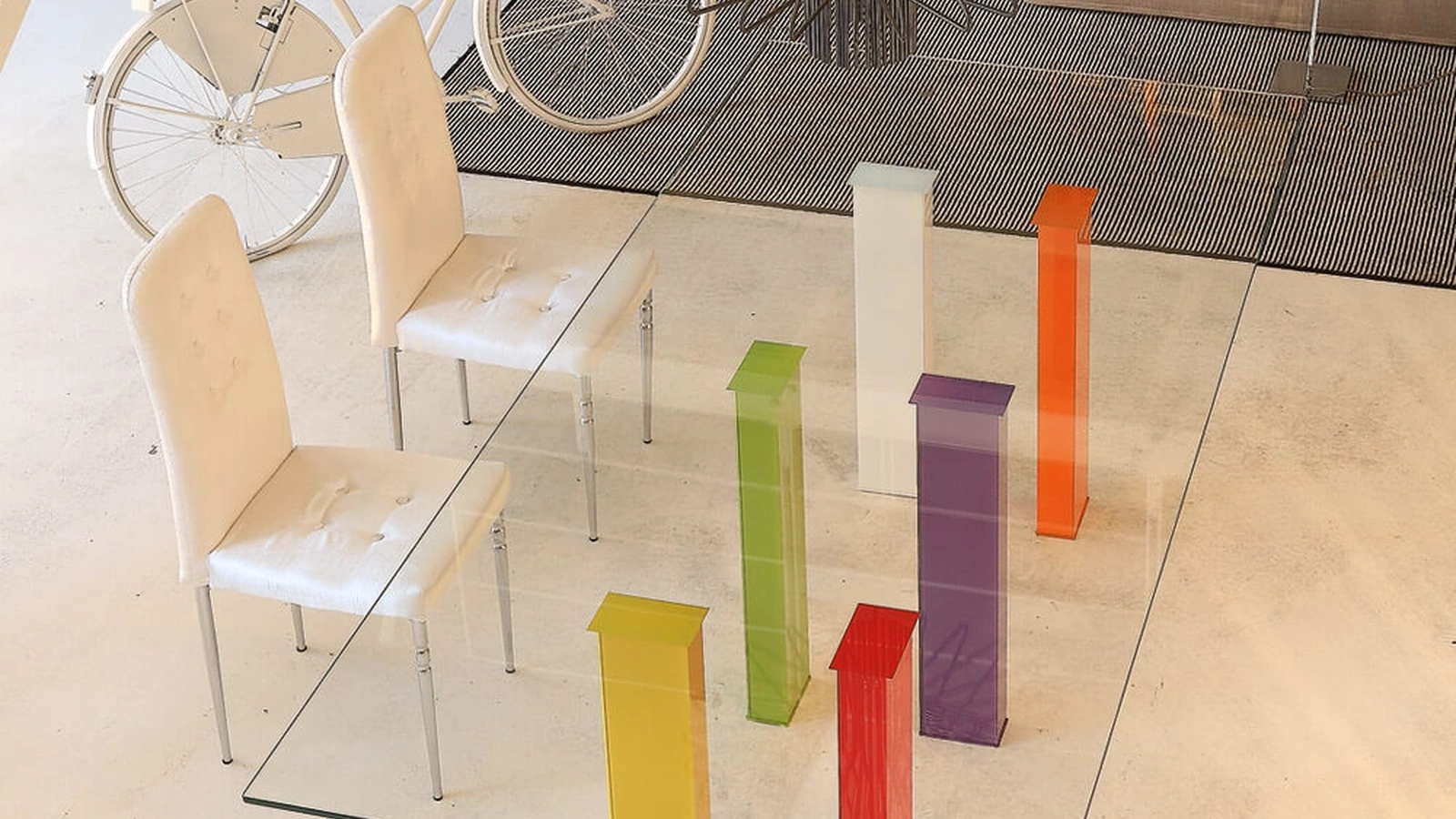 Tavolo di design fisso in vetro Romolo di Ponti Terenghi