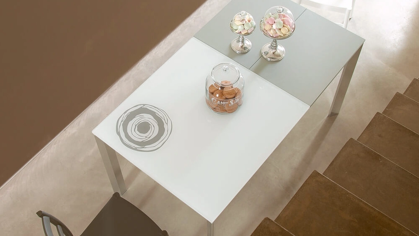 Tavolo allungabile in cristallo Ascanio di Ponti Terenghi