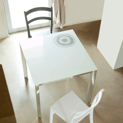 Tavolo allungabile in cristallo Ascanio di Ponti Terenghi