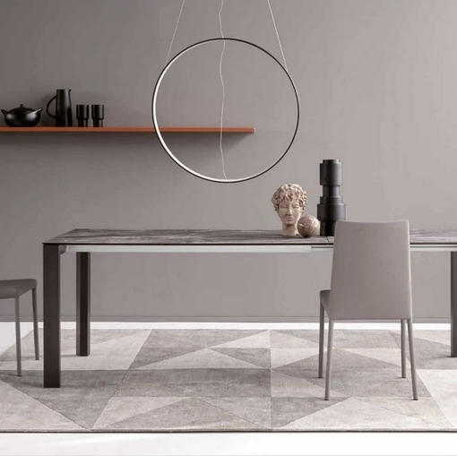Tavolo allungabile Absolute Up in HPL finitura marmo con struttura in alluminio di Sedie Brianza