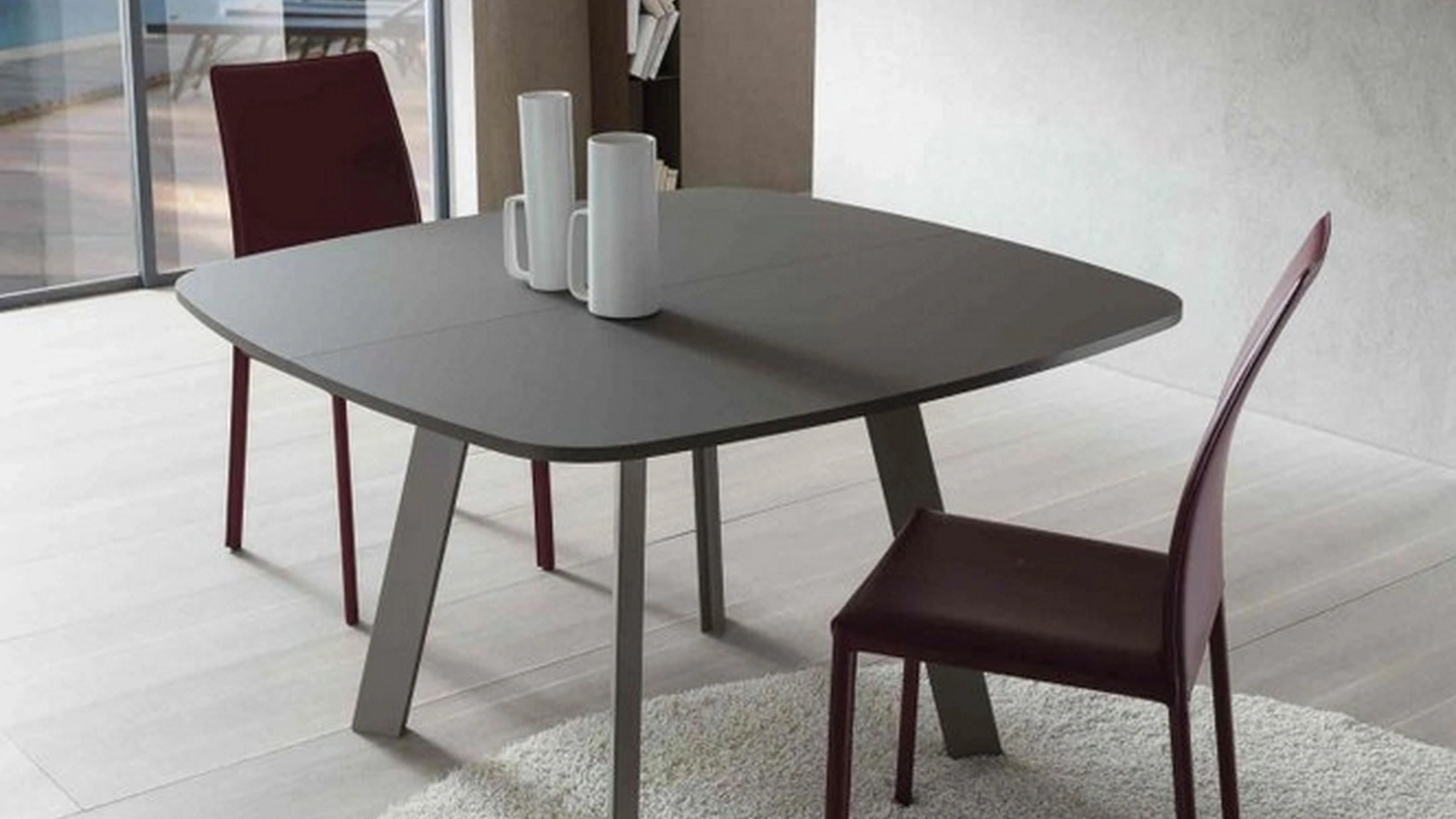 Tavolo allungabile Upper Round con top in laminato Fenix di Sedie Brianza