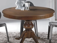 Tavolo rotondo allungabile Stile impiallacciato tanganika grezzo di La Seggiola