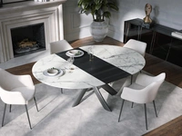 Tavolo allungabile Style Round Ext in ceramica con allunga in legno di Tonin Casa