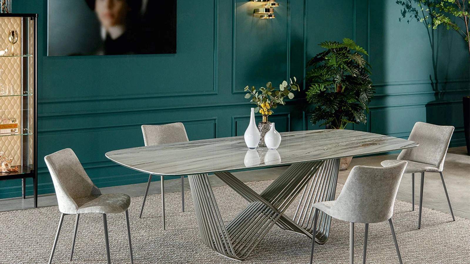 Tavolo Tenso con top in vetro di Tonin Casa