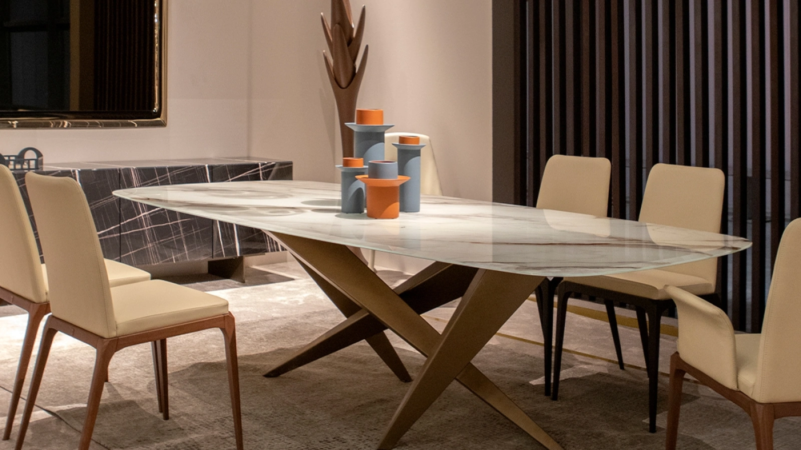 Tavolo Thunder in vetro artistico di Tonin Casa