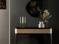 Mobile Ingresso Consolle Tiffany in legno con frontale rivestito in ecopelle trapuntata a rombi di Tonin Casa