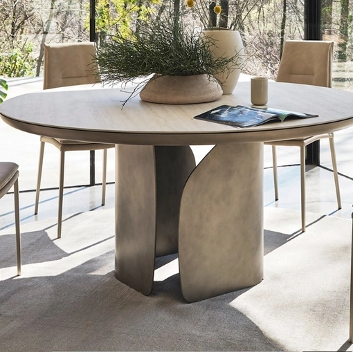 Tavolo rotondo in ceramica Twins di Calligaris