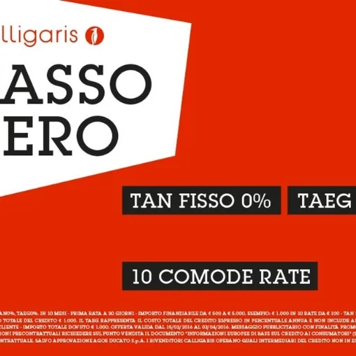 Calligaris Tasso Zero e Zero Spese