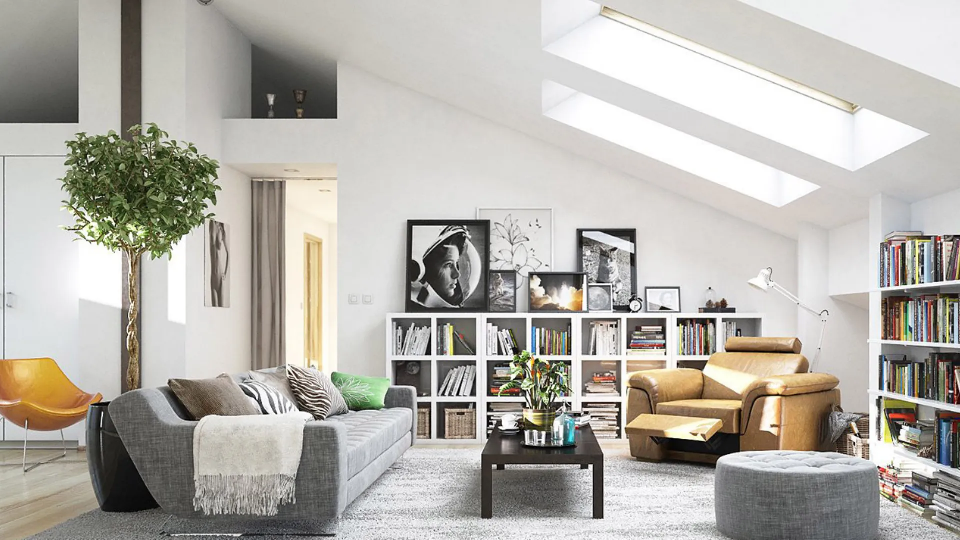 libreria in mansarda