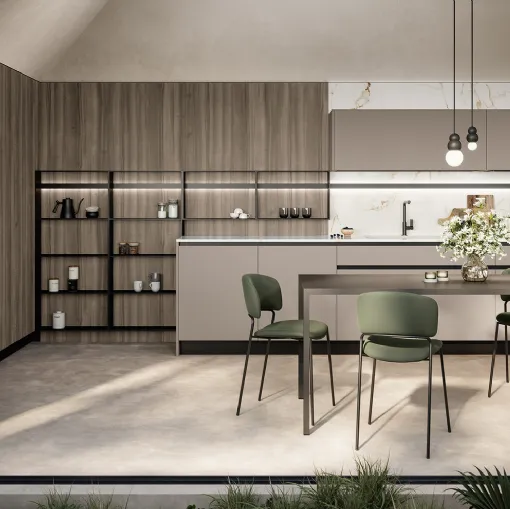 Cucina Moderna angolare Cloe 06 in laccato e laminato di Arredo3