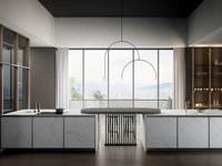 Cucina Moderna con penisola Kronos 03 in laminam di Arredo3