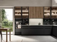 Cucina Moderna angolare Tekna 03 in pet e rovere di Arredo3