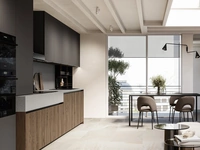 Cucina Moderna lineare Asia 03 in rovere e laccato di Arredo3