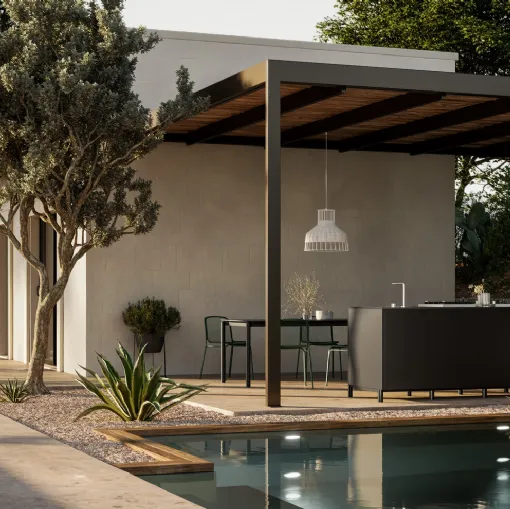 Cucina Moderna in alluminio per esterno Aura 03 di Arredo3