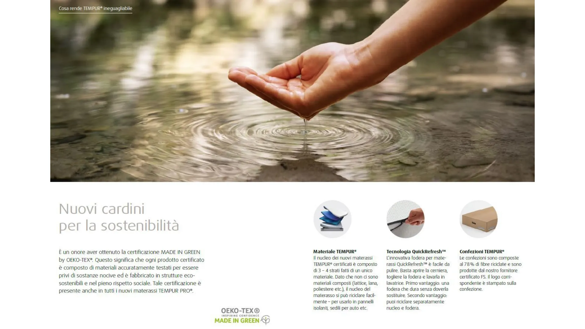 Scegli la sensazione di comfort