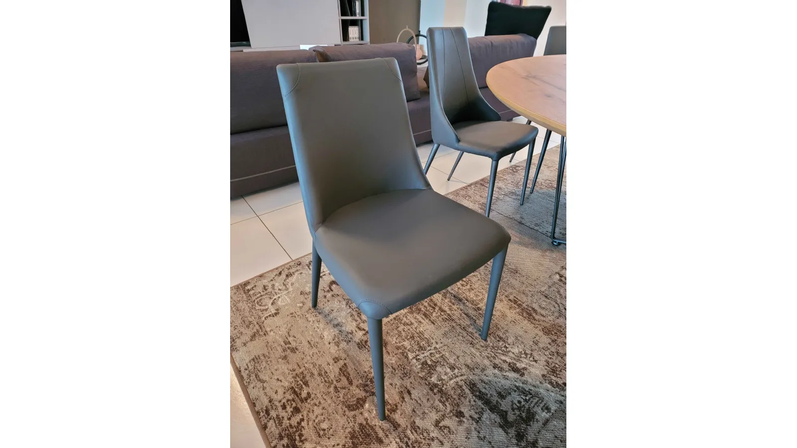 Sedia APEROL ecopelle grafite