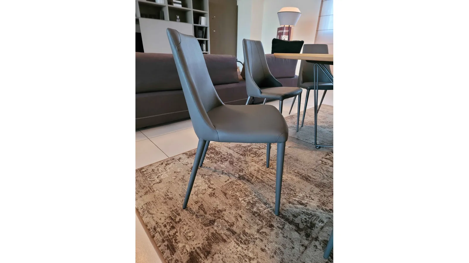 Sedia APEROL ecopelle grafite