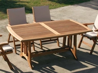 Tavolo allungabile Amalfi in massello di teak indonesiano con finitura olio naturale di La Seggiola