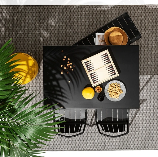 Tavolo rettangolare Easy in lamiera di metallo sagomata di Connubia Outdoor