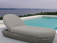 Lettino Couch in tessuto con struttura in alluminio rivestito con corda intrecciata di La Seggiola