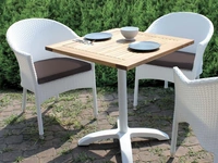 Poltroncina da giardino Greenfield con struttura in alluminio rivestita in fibra di polipropilene intrecciata a mano di La Seggiola