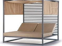 Gazebo Antibes in alluminio verniciato con materassi imbottiti  e rivestimento in ecopelle nautica di La Seggiola