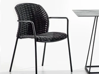 Sedia Biarritz in metallo rivestita in corda poliestere di La Seggiola