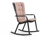 Poltrona Leaf Dondolo in polipropilene rivestita in tessuto imbottito di La Seggiola