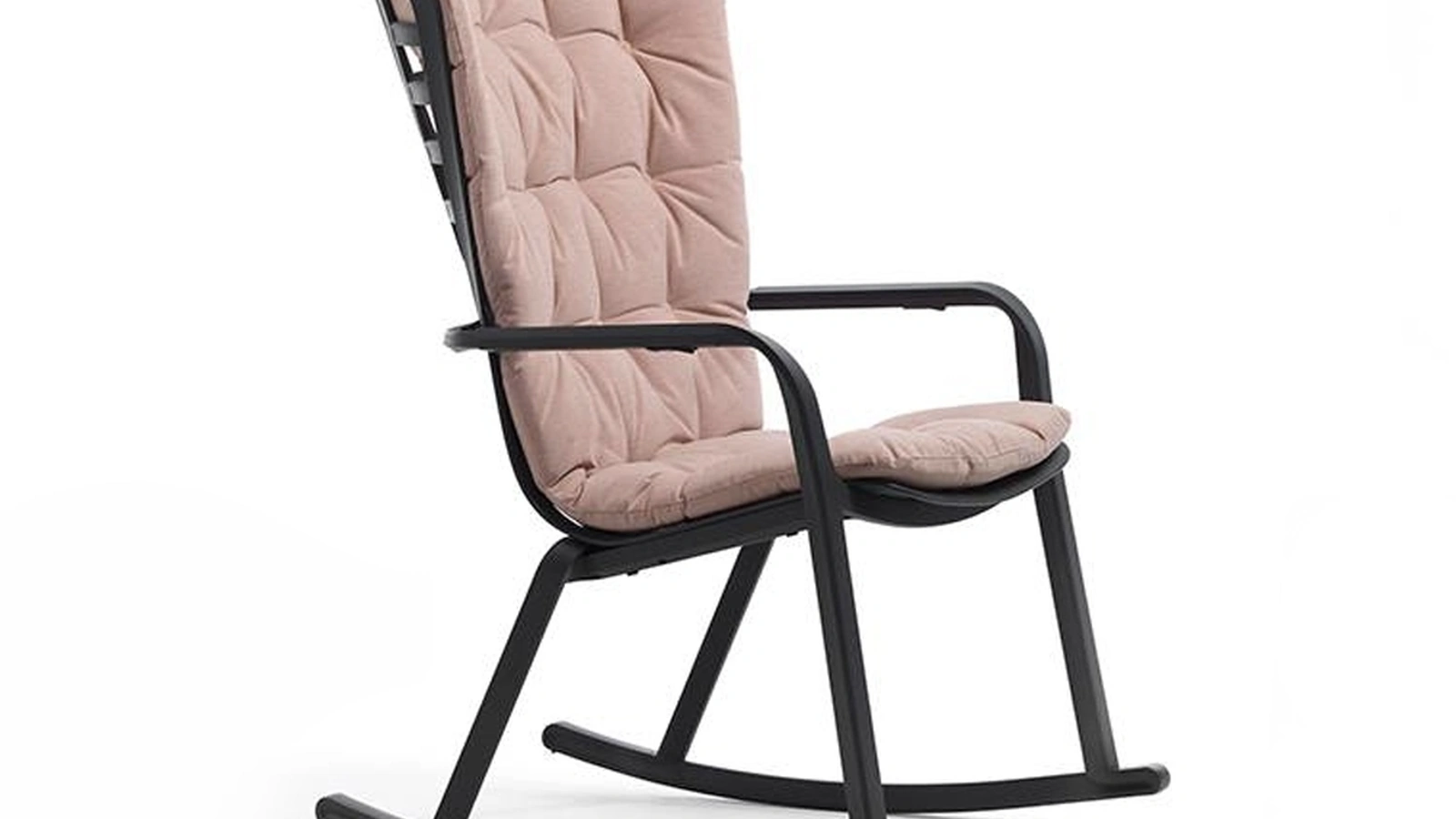 Poltrona Leaf Dondolo in polipropilene rivestita in tessuto imbottito di La Seggiola