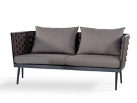 Divano Nice in tessuto imbottito con stuttura in alluminio e corda poliestere di La Seggiola