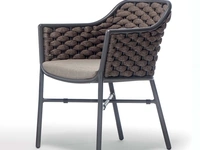 Poltroncina Nice P con struttura in alluminio e corda poliestere con gomma interna di La Seggiola