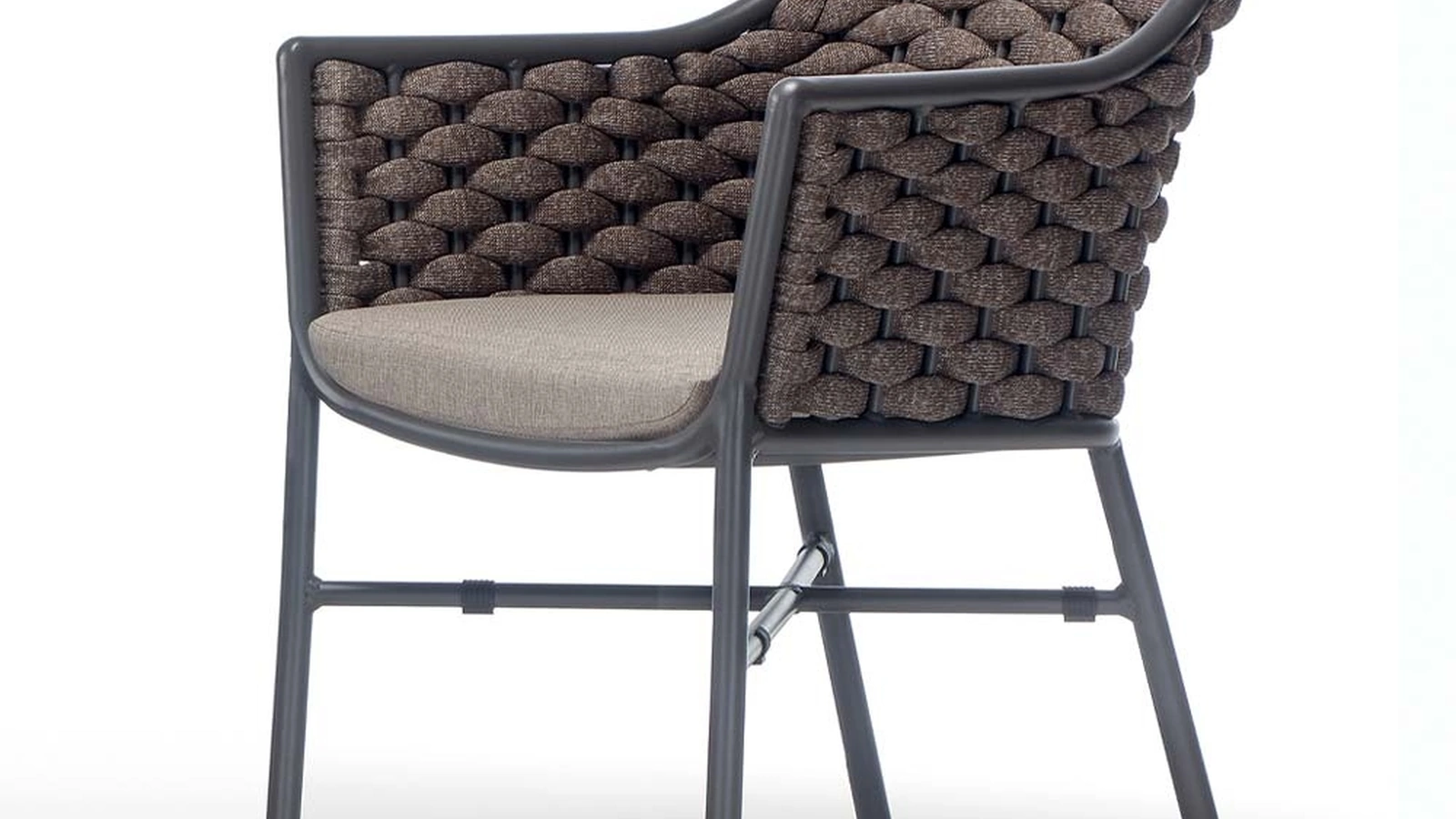 Poltroncina Nice P con struttura in alluminio e corda poliestere con gomma interna di La Seggiola