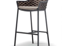 Sgabello Nice Stool in alluminio verniciato e corda poliestere con gomma interna di La Seggiola