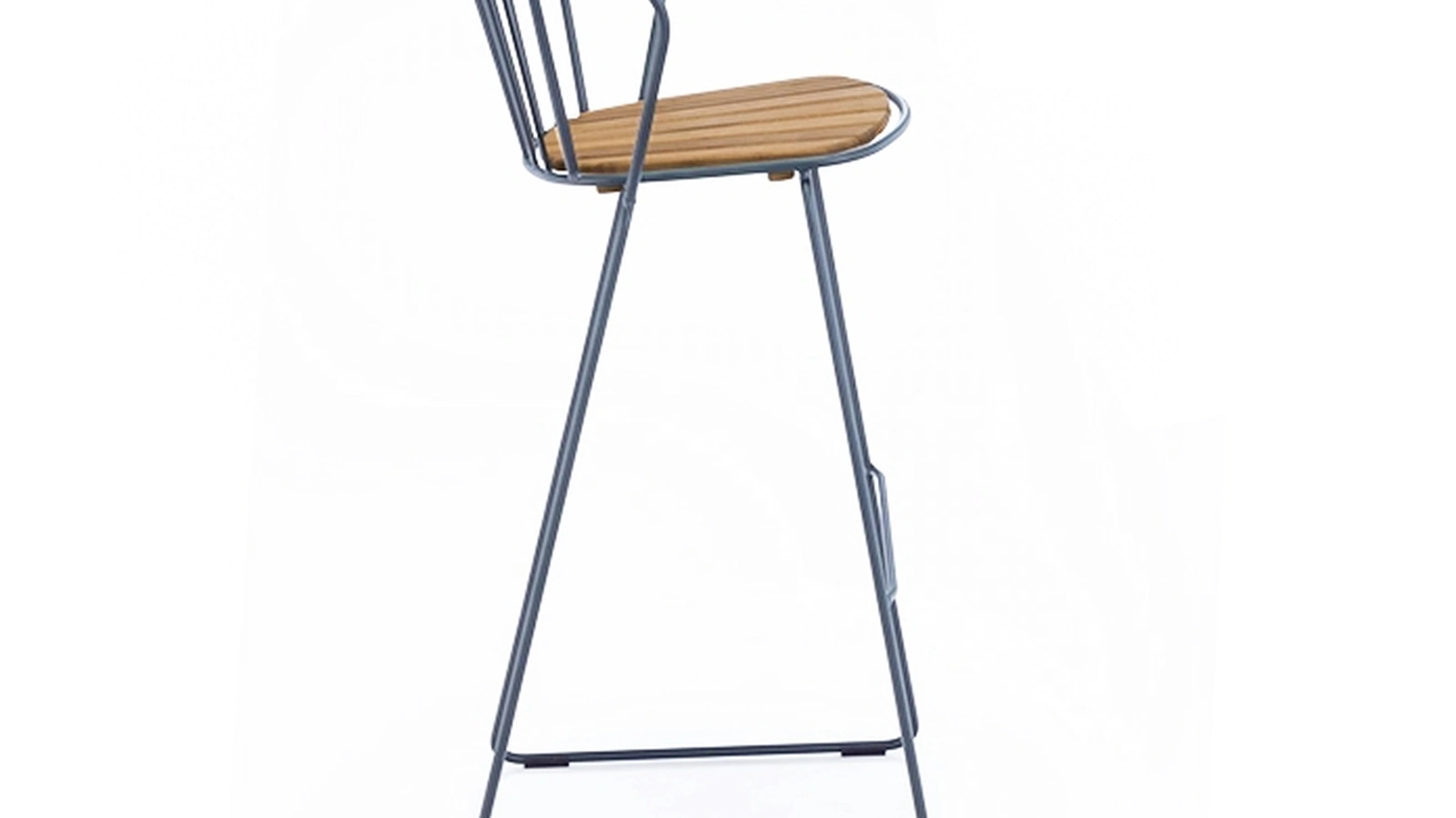 Sgabello Paon SG in metallo con seduta in legno di Sedie Brianza