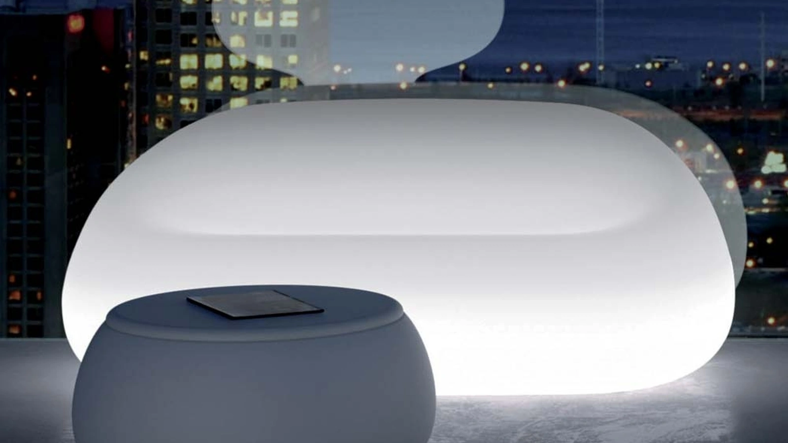 Divano da giardino Stone-D in polipropilene con luce interna di La Seggiola