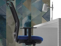 Seduta Operativa Gipsy con sedile in tessuto imbottito e scjhienale in tessuto tecnico a rete traspirante di Sedie Brianza