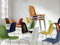 Seduta Attesa impilabile colorata Key in polipropilene e metallo di Sedie Brianza