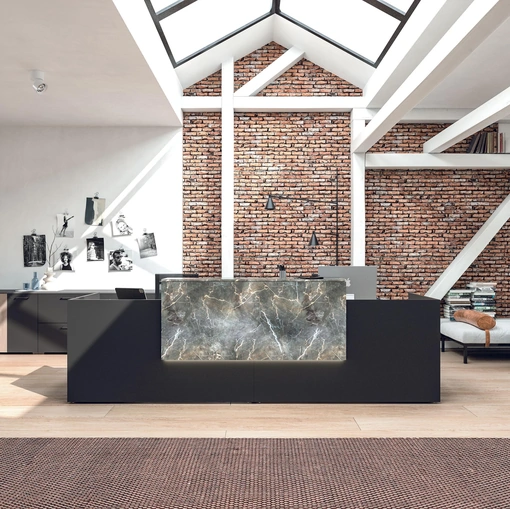Mobile Ufficio Reception Krin con inserto effetto marmo di MobilOfficeFurniture
