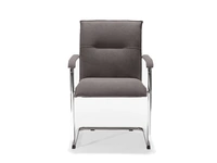 Seduta Attesa Lilla in tessuto imbottito con braccioli e base a slitta in metallo di Sedie Brianza