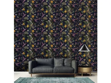Carta da parati Lemons and birds di Adriani e Rossi