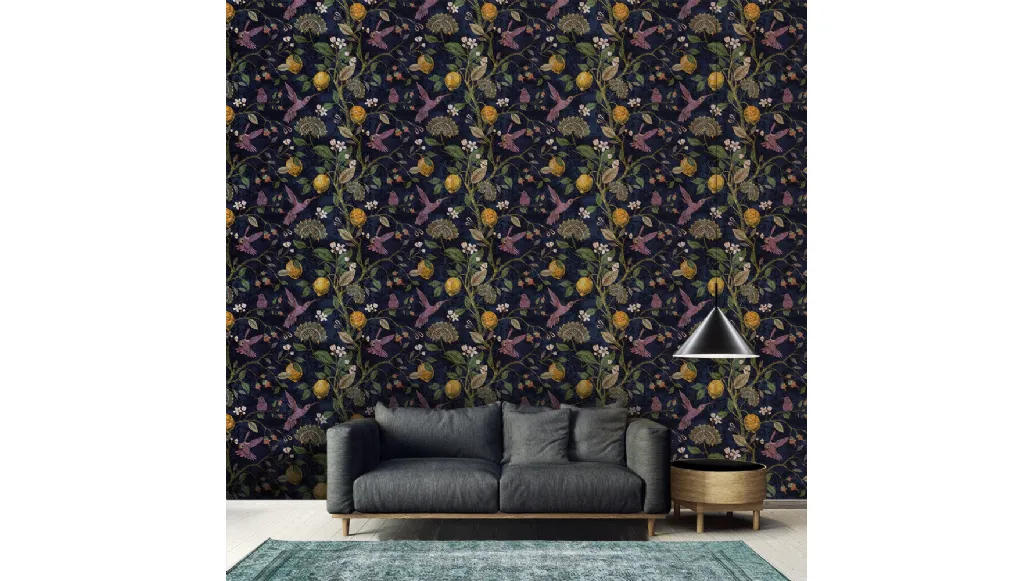 Carta da parati Lemons and birds di Adriani e Rossi
