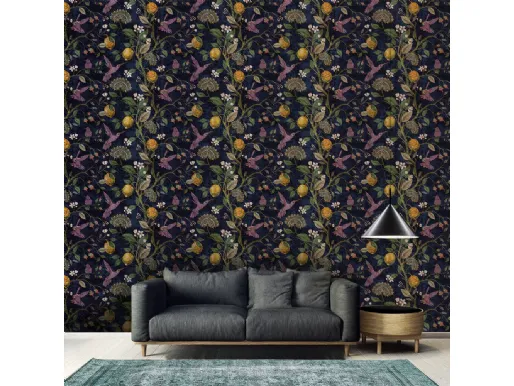 Carta da parati Lemons and birds di Adriani e Rossi