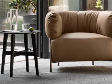 Tavolino rotondo in legno Abrey 01 di Calligaris