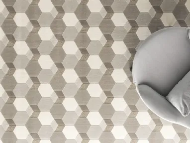 Tappeto con geometrie Cementino di Calligaris