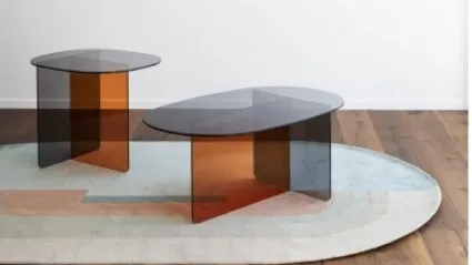 Tavolino di design in vetro Chap di Miniforms