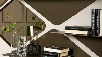 Mensola Matrix shelf in metallo con specchi di Tonin Casa