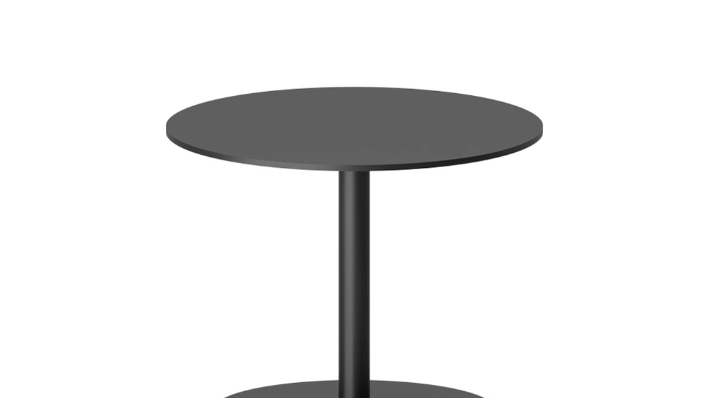 Tavolino Round con top in laminato e base in acciaio di Infiniti